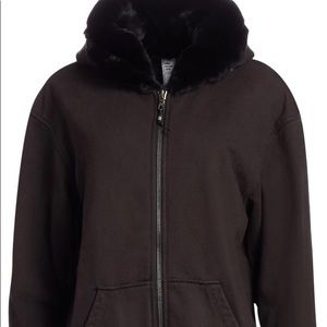 Alchemist Perfect Rabbit Fur Trimmed Black  Hoodie